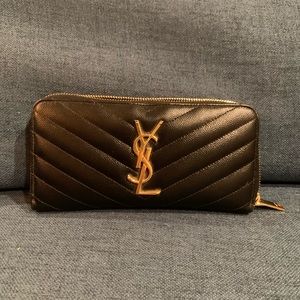 YSL monogram black wallet